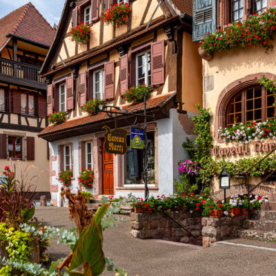 prantsusmaa, Alsace, veinitee, linnatänav, värviline,majad
